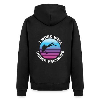 Swimmers Swimming 50 meters track Breaststroke - Unisex Premium Organic Zip Hoodie - black - Back - Nico (187cm)