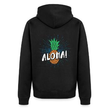 Aloha pineapple design For beach lovers pineapple - Unisex Premium Organic Zip Hoodie - black - Back - Nico (187cm)