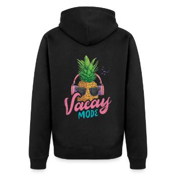Vacay Fashion Pineapple Design For Beach Lovers - Unisex Premium Organic Zip Hoodie - black - Back - Nico (187cm)