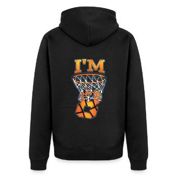 Maillot d’anniversaire pour le huitième 8e B-Day Basketball - Veste à capuche bio Premium Unisexe - noir - Dos - Nico (187cm)