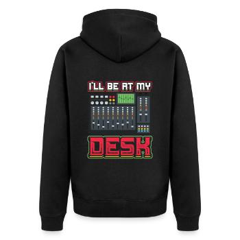 I’ll Be On My Desk Dj Ingénieur du son - Veste à capuche bio Premium Unisexe - noir - Dos - Nico (187cm)