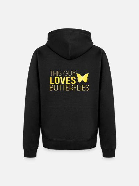 Typ Schmetterling Spruch - Unisex Premium Bio Zip Hoodie - Schwarz