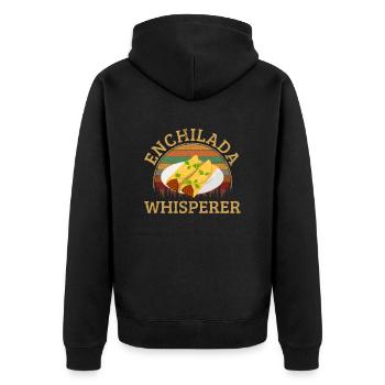 Enchilada Whisperer, enchiladas - Unisex Premium Bio Zip Hoodie - Schwarz - Hinten - Nico (187cm)