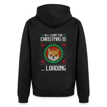 Tout ce que je veux pour Noël, c’est une chemise Crypto Shiba - Veste à capuche bio Premium Unisexe - noir - Dos - Nico (187cm)