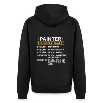 Peintre Cadeau Peinture Artiste Maître Peintre - Veste à capuche bio Premium Unisexe - noir - Dos - Nico (187cm)