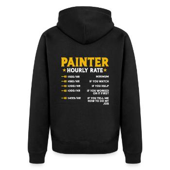 Peintre Cadeau Peinture Artiste Maître Peintre - Veste à capuche bio Premium Unisexe - noir - Dos - Nico (187cm)