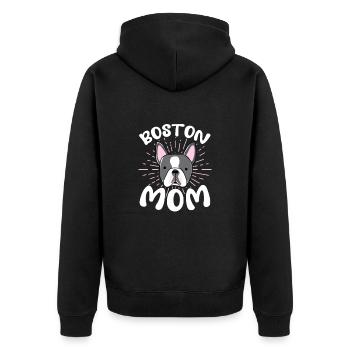Boston Terrier Maman Chien Chien Maîtresse Cadeau - Veste à capuche bio Premium Unisexe - noir - Dos - Nico (187cm)