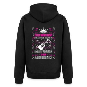Es Ist Nicht Leicht Prinzessin Und Gleichzeitig Uk - Unisex Premium Bio Zip Hoodie - Schwarz - Hinten - Nico (187cm)