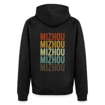 Mizhou Chine Rétro Vintage - Veste à capuche bio Premium Unisexe - noir - Dos - Nico (187cm)