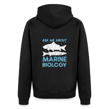 Meeresbiologie Meer Meeresbiologe Biolgie Geschenk - Unisex Premium Bio Zip Hoodie - Schwarz - Hinten - Nico (187cm)