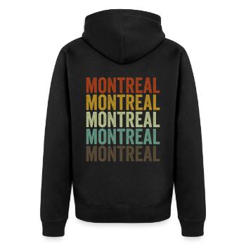 Montreal Canada Retro Vintage - Unisex Premium Organic Zip Hoodie - black - Back - Nico (187cm)