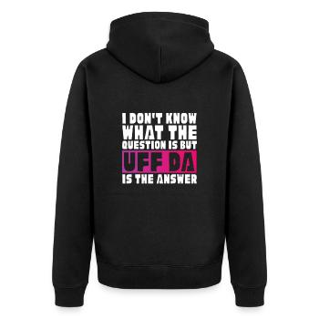 Norwegen - Unisex Premium Bio Zip Hoodie - Schwarz - Hinten - Nico (187cm)