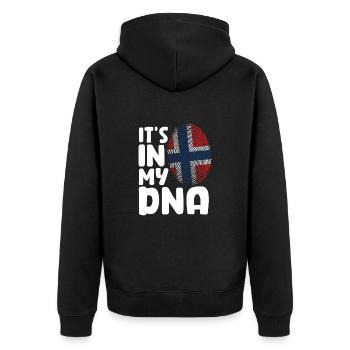 Norwegen - Unisex Premium Bio Zip Hoodie - Schwarz - Hinten - Nico (187cm)