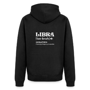 Waage Sternzeichen Horoskop Astrologie Geschenk - Unisex Premium Bio Zip Hoodie - Schwarz - Hinten - Nico (187cm)