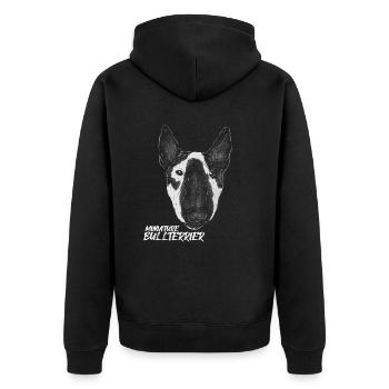 Bullterrier Miniature Bullterrier Bully Hunde Hund - Unisex Premium Bio Zip Hoodie - Schwarz - Hinten - Nico (187cm)