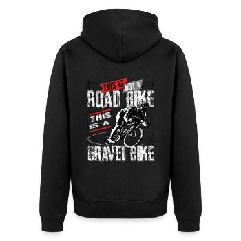 Ce n’est pas un vélo de route, c’est un vélo de gravier - Veste à capuche bio Premium Unisexe - noir - Dos - Nico (187cm)