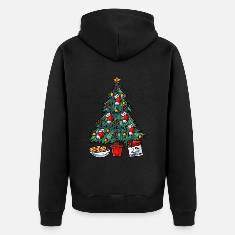 Arbre de Noël - Veste à capuche bio Premium Unisexe - noir