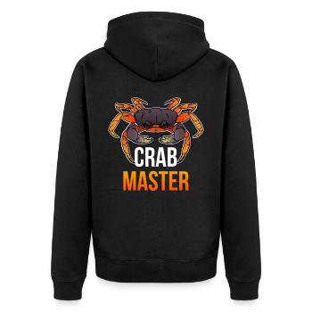 Crab Master Krabbe Geschenk - Unisex Premium Bio Zip Hoodie - Schwarz - Hinten - Nico (187cm)