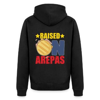 Élevé sur Arepas - Veste à capuche bio Premium Unisexe - noir - Dos - Nico (187cm)