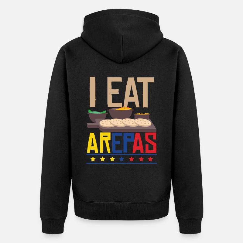 Ich esse Arepas - Unisex Premium Bio Zip Hoodie - Schwarz