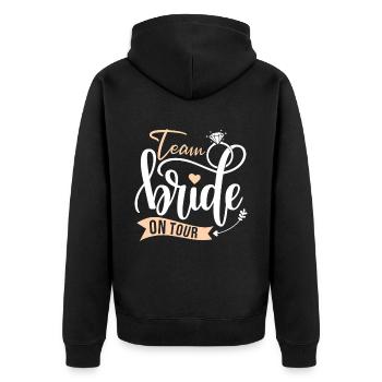 Enterrement de vie de jeune fille Fiancé Douche nuptiale Mariée - Veste à capuche bio Premium Unisexe - noir - Dos - Nico (187cm)
