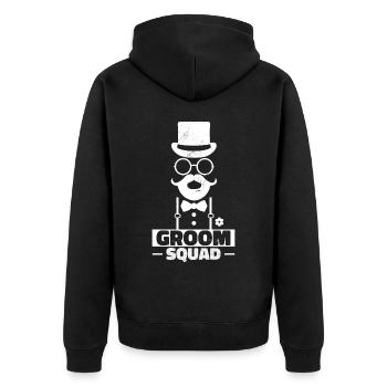 Groom Squad - Unisex Premium Organic Zip Hoodie - black - Back - Nico (187cm)