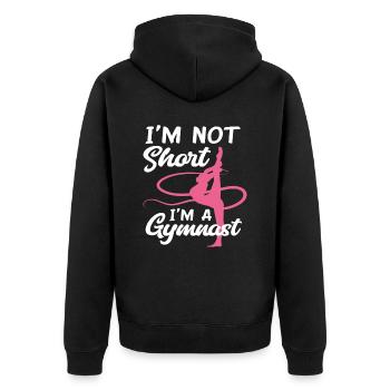 Proud Gymnast Athlete Training Gift - Unisex Premium Organic Zip Hoodie - black - Back - Nico (187cm)