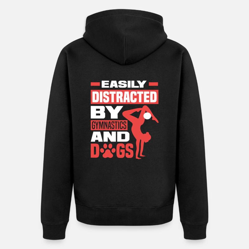 Turnen Hunde - Unisex Premium Bio Zip Hoodie - Schwarz