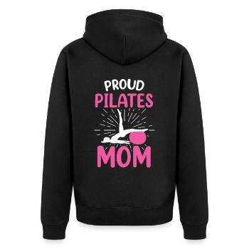 Fière Maman Pilates Maman Amante - Veste à capuche bio Premium Unisexe - noir - Dos - Nico (187cm)