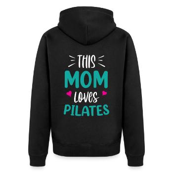 Cette mère aime Pilates MamanMon amant - Veste à capuche bio Premium Unisexe - noir - Dos - Nico (187cm)