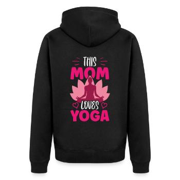 This Mom Loves Yoga Mommy Hobby Mom - Unisex Premium Organic Zip Hoodie - black - Back - Nico (187cm)