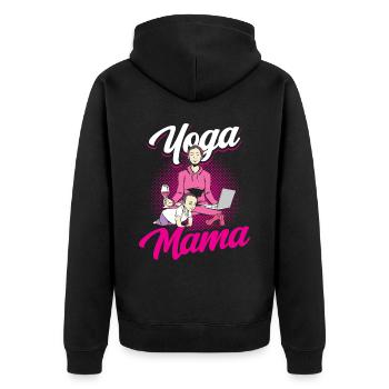 Yoga Mama Mami Hobby Mère - Veste à capuche bio Premium Unisexe - noir - Dos - Nico (187cm)