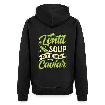 Linsensuppe Ist Der Neue Kaviar Linse Linsen - Unisex Premium Bio Zip Hoodie - Schwarz - Hinten - Nico (187cm)
