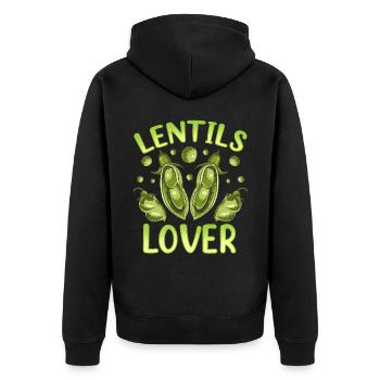 Amoureux des lentilles Amateurs de lentilles Nourriture Lentilles - Veste à capuche bio Premium Unisexe - noir - Dos - Nico (187cm)