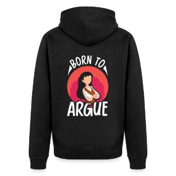 Né pour plaider l’argument de l’avocat - Veste à capuche bio Premium Unisexe - noir - Dos - Nico (187cm)