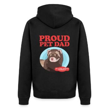 Ferret Papa Ferret Lover Cadeau - Veste à capuche bio Premium Unisexe - noir - Dos - Nico (187cm)