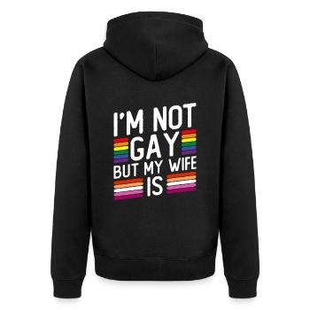 Lesbische Hochzeit Lesben Homosexuell Transsexuell - Unisex Premium Bio Zip Hoodie - Schwarz - Hinten - Nico (187cm)