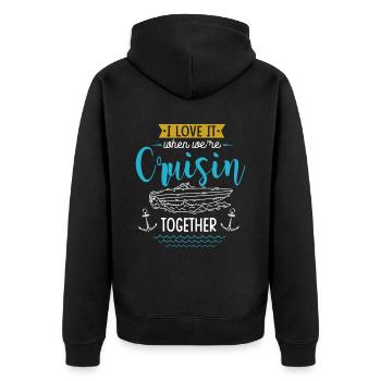 J’adore quand nous étions en croisade ensemble - Veste à capuche bio Premium Unisexe - noir - Dos - Nico (187cm)