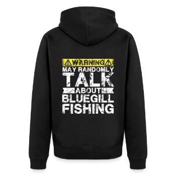 Angeln - Bluegill -Fisch - Unisex Premium Bio Zip Hoodie - Schwarz - Hinten - Nico (187cm)