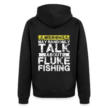 Fishing - Random Fish - Unisex Premium Organic Zip Hoodie - black - Back - Nico (187cm)
