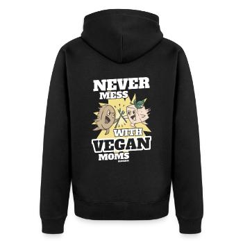 maman végétalienne saine délicieuses légumes-fruits - Veste à capuche bio Premium Unisexe - noir - Dos - Nico (187cm)