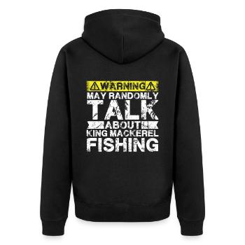 Fishing - King Mackerel Fish - Unisex Premium Organic Zip Hoodie - black - Back - Nico (187cm)