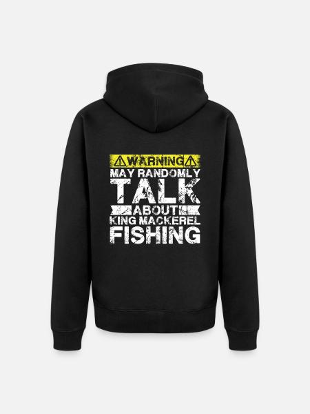 Fishing - King Mackerel Fish - Unisex Premium Organic Zip Hoodie - black