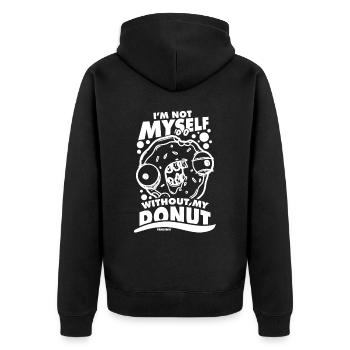 Donut Süssigkeiten Donuts Essen Bäcker Geschenk - Unisex Premium Bio Zip Hoodie - Schwarz - Hinten - Nico (187cm)