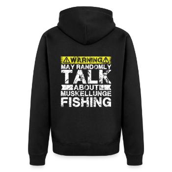 Fishing - Muscle Lung Fish - Unisex Premium Organic Zip Hoodie - black - Back - Nico (187cm)