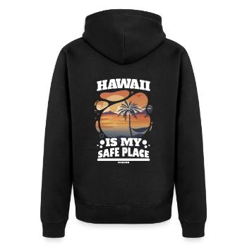 Hawaii Urlaub Aloha Sommer Hawaiian Geschenk - Unisex Premium Bio Zip Hoodie - Schwarz - Hinten - Nico (187cm)