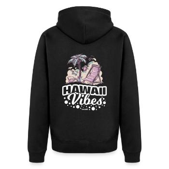Hawaï - Veste à capuche bio Premium Unisexe - noir - Dos - Nico (187cm)