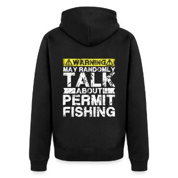 Fishing - Allow Fish - Unisex Premium Organic Zip Hoodie - black - Back - Nico (187cm)