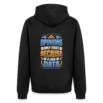 Meinungen Datenmangel - Datenwissenschaftler Daten - Unisex Premium Bio Zip Hoodie - Schwarz - Hinten - Nico (187cm)