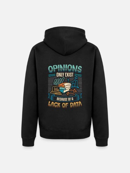 Udtalelser Mangel på data - Data Scientist Data - Premium økologisk unisex-hættejakke - sort